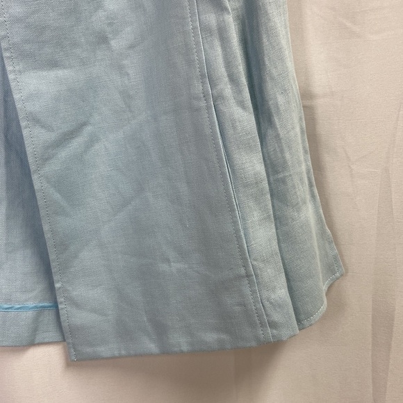 Talbots Pure Irish Linen Open Front Blazer Jacket Baby Blue Sz Petite Small NWT - Picture 2 of 5
